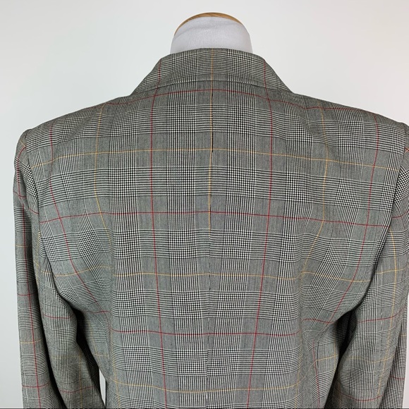 Vintage Jones Wear Plaid Double Breasted Blazer Sz 8 - Picture 12 of 14
